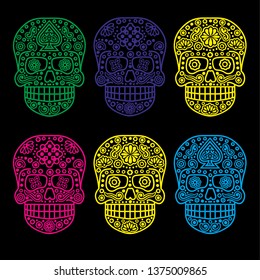 Day of the Dead, mexican sugar skull, grunge vintage design