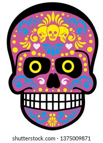 Day of the Dead, mexican sugar skull, grunge vintage design