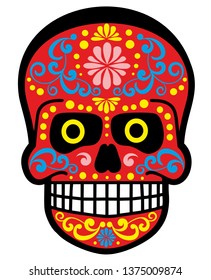 Day of the Dead, mexican sugar skull, grunge vintage design