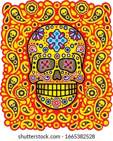 Day of the Dead, mexican sugar skull, vintage design t shirts