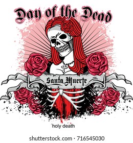 Day of the Dead, mexican sugar skull, grunge vintage design t shirts