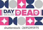 Day of the Dead in November. A holiday dedicated to the memory of the dead. Celebrate annual in Mexico and other Latin American countries. Mexican and Hispanic tradition pattern and texture with skull