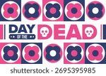 Day of the Dead in November. A holiday dedicated to the memory of the dead. Celebrate annual in Mexico and other Latin American countries. Mexican and Hispanic tradition pattern and texture with skull