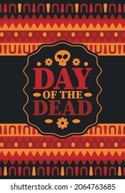 Day of the Dead in November. A holiday dedicated to the memory of the dead. Celebrate annual in Mexico and other Latin American countries. Mexican and Hispanic tradition pattern and texture with skull