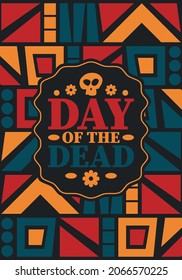 Día de los Muertos en noviembre. Una festividad dedicada a la memoria de los muertos. Celebrar anualmente en México y otros países latinoamericanos. Patrón de tradición mexicana e hispánica y textura con cráneo