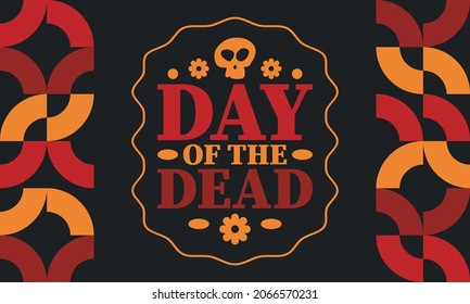 Day of the Dead in November. A holiday dedicated to the memory of the dead. Celebrate annual in Mexico and other Latin American countries. Mexican and Hispanic tradition pattern and texture with skull