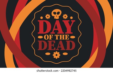 Day of the Dead in November. A holiday dedicated to the memory of the dead. Celebrate annual in Mexico and other Latin American countries. Mexican and Hispanic tradition pattern and texture with skull