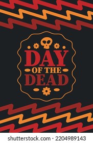 Day of the Dead in November. A holiday dedicated to the memory of the dead. Celebrate annual in Mexico and other Latin American countries. Mexican and Hispanic tradition pattern and texture with skull