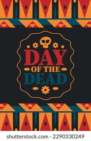 Day of the Dead in November. A holiday dedicated to the memory of the dead. Celebrate annual in Mexico and other Latin American countries. Mexican and Hispanic tradition pattern and texture with skull