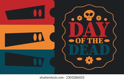Day of the Dead in November. A holiday dedicated to the memory of the dead. Celebrate annual in Mexico and other Latin American countries. Mexican and Hispanic tradition pattern and texture with skull