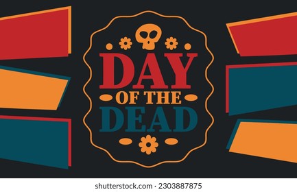 Day of the Dead in November. A holiday dedicated to the memory of the dead. Celebrate annual in Mexico and other Latin American countries. Mexican and Hispanic tradition pattern and texture with skull