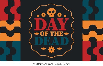 Day of the Dead in November. A holiday dedicated to the memory of the dead. Celebrate annual in Mexico and other Latin American countries. Mexican and Hispanic tradition pattern and texture with skull