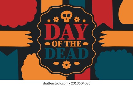 Day of the Dead in November. A holiday dedicated to the memory of the dead. Celebrate annual in Mexico and other Latin American countries. Mexican and Hispanic tradition pattern and texture with skull