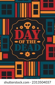 Day of the Dead in November. A holiday dedicated to the memory of the dead. Celebrate annual in Mexico and other Latin American countries. Mexican and Hispanic tradition pattern and texture with skull