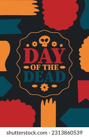 Day of the Dead in November. A holiday dedicated to the memory of the dead. Celebrate annual in Mexico and other Latin American countries. Mexican and Hispanic tradition pattern and texture with skull