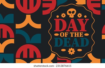 Day of the Dead in November. A holiday dedicated to the memory of the dead. Celebrate annual in Mexico and other Latin American countries. Mexican and Hispanic tradition pattern and texture with skull