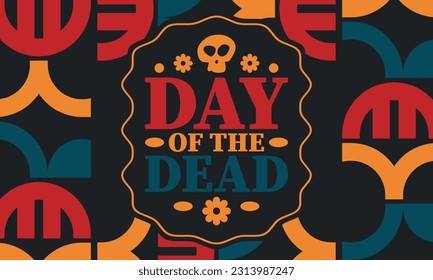 Day of the Dead in November. A holiday dedicated to the memory of the dead. Celebrate annual in Mexico and other Latin American countries. Mexican and Hispanic tradition pattern and texture with skull