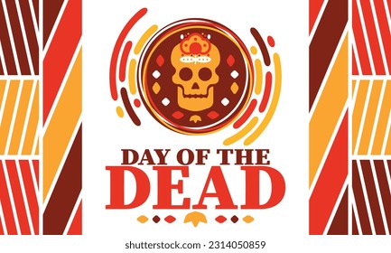 Day of the Dead in November. A holiday dedicated to the memory of the dead. Celebrate annual in Mexico and other Latin American countries. Mexican and Hispanic tradition pattern and texture with skull