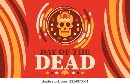 Day of the Dead in November. A holiday dedicated to the memory of the dead. Celebrate annual in Mexico and other Latin American countries. Mexican and Hispanic tradition pattern and texture with skull