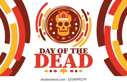 Day of the Dead in November. A holiday dedicated to the memory of the dead. Celebrate annual in Mexico and other Latin American countries. Mexican and Hispanic tradition pattern and texture with skull