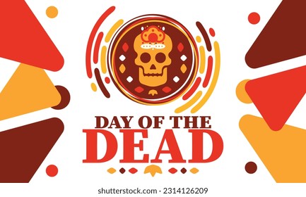 Day of the Dead in November. A holiday dedicated to the memory of the dead. Celebrate annual in Mexico and other Latin American countries. Mexican and Hispanic tradition pattern and texture with skull