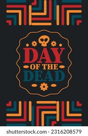 Day of the Dead in November. A holiday dedicated to the memory of the dead. Celebrate annual in Mexico and other Latin American countries. Mexican and Hispanic tradition pattern and texture with skull