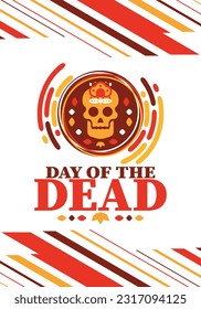 Day of the Dead in November. A holiday dedicated to the memory of the dead. Celebrate annual in Mexico and other Latin American countries. Mexican and Hispanic tradition pattern and texture with skull