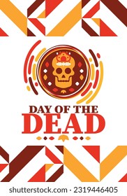 Day of the Dead in November. A holiday dedicated to the memory of the dead. Celebrate annual in Mexico and other Latin American countries. Mexican and Hispanic tradition pattern and texture with skull