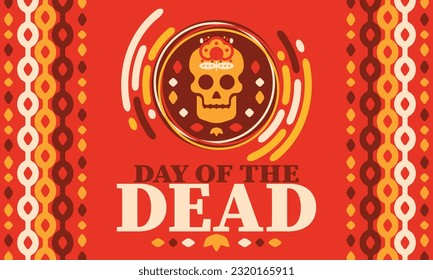 Day of the Dead in November. A holiday dedicated to the memory of the dead. Celebrate annual in Mexico and other Latin American countries. Mexican and Hispanic tradition pattern and texture with skull