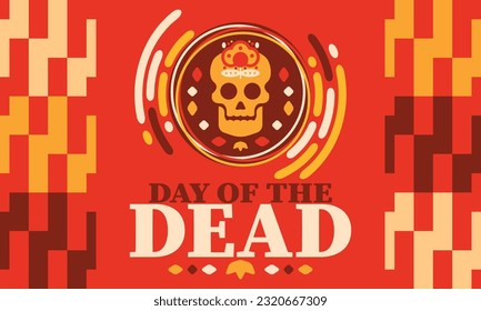 Day of the Dead in November. A holiday dedicated to the memory of the dead. Celebrate annual in Mexico and other Latin American countries. Mexican and Hispanic tradition pattern and texture with skull