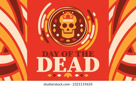 Day of the Dead in November. A holiday dedicated to the memory of the dead. Celebrate annual in Mexico and other Latin American countries. Mexican and Hispanic tradition pattern and texture with skull