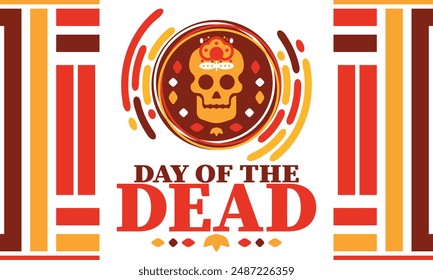 Day of the Dead in November. A holiday dedicated to the memory of the dead. Celebrate annual in Mexico and other Latin American countries. Mexican and Hispanic tradition pattern and texture with skull