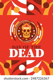 Day of the Dead in November. A holiday dedicated to the memory of the dead. Celebrate annual in Mexico and other Latin American countries. Mexican and Hispanic tradition pattern and texture with skull