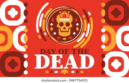 Day of the Dead in November. A holiday dedicated to the memory of the dead. Celebrate annual in Mexico and other Latin American countries. Mexican and Hispanic tradition pattern and texture with skull