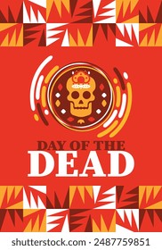 Day of the Dead in November. A holiday dedicated to the memory of the dead. Celebrate annual in Mexico and other Latin American countries. Mexican and Hispanic tradition pattern and texture with skull