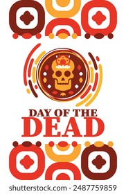 Day of the Dead in November. A holiday dedicated to the memory of the dead. Celebrate annual in Mexico and other Latin American countries. Mexican and Hispanic tradition pattern and texture with skull