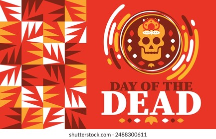 Day of the Dead in November. A holiday dedicated to the memory of the dead. Celebrate annual in Mexico and other Latin American countries. Mexican and Hispanic tradition pattern and texture with skull