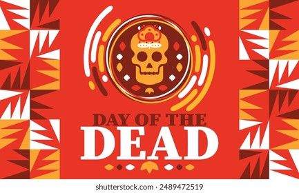 Day of the Dead in November. A holiday dedicated to the memory of the dead. Celebrate annual in Mexico and other Latin American countries. Mexican and Hispanic tradition pattern and texture with skull