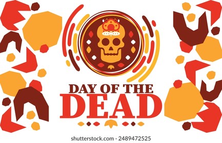 Day of the Dead in November. A holiday dedicated to the memory of the dead. Celebrate annual in Mexico and other Latin American countries. Mexican and Hispanic tradition pattern and texture with skull