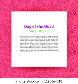 Day of the Dead Paper Template. Vector Illustration of Outline Design.