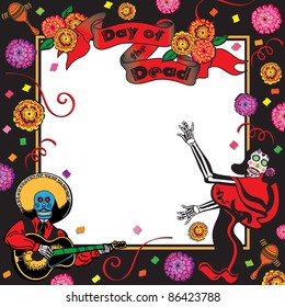 Day of the Dead Party Invitation with room for your copy