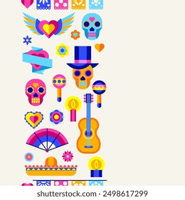 Day of the Dead pattern. Dia de los muertos. Mexican celebration.