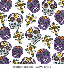 Day of the dead pattern template design