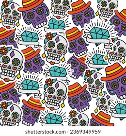 Day of the dead pattern template design