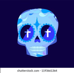 Day of the dead Postcard vector illustration. Mexican Dia de los Muertos. 