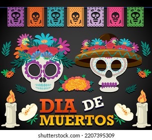 Day of the Dead poster design illustration