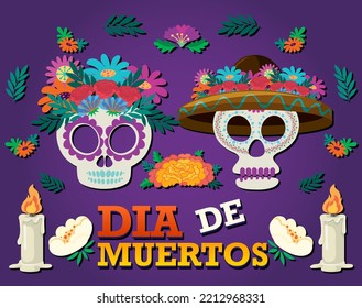 Day of the Dead poster design illustration