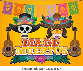 Day of the Dead poster design illustration