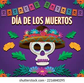 Day of the Dead poster design illustration