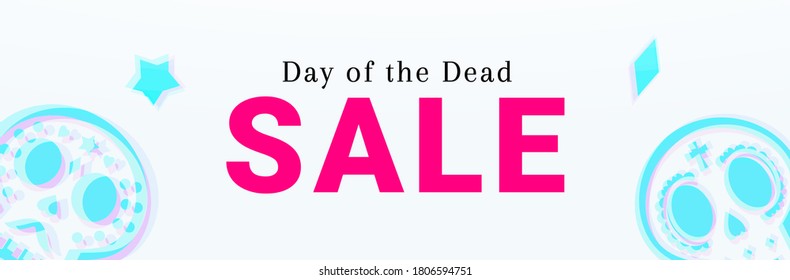 Day of the Dead Sale banner. Dia de Muertos Clearance Poster